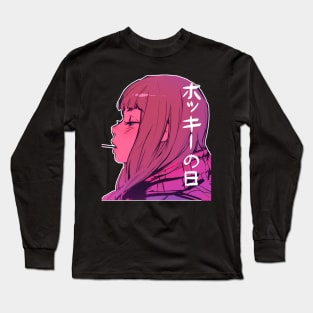 Aesthetic manga girl, japanese vaporwave style Long Sleeve T-Shirt